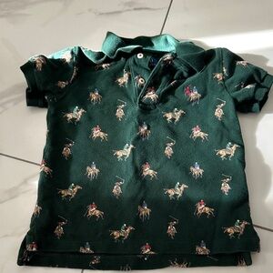 Polo by Ralph Lauren Dark Green Kids Polo with Equestrian Design